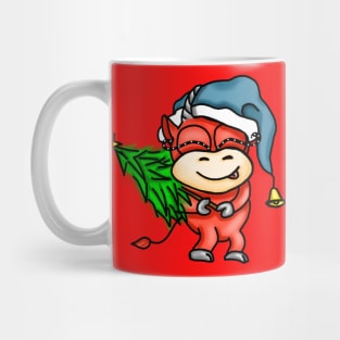 Christmas colored funny bulls Mug